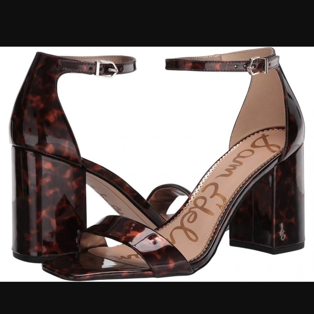 Sam Edelman Daniella Tortoise Patent Block Heel